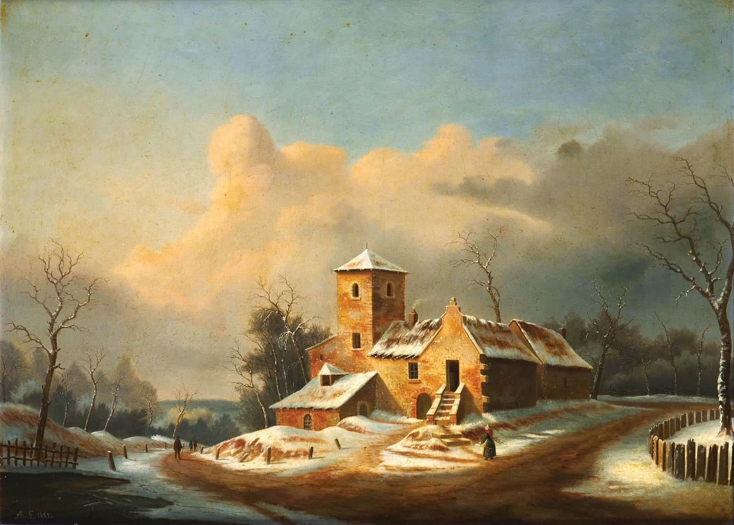 Charles Leickert - Paesaggio invernale, 1851